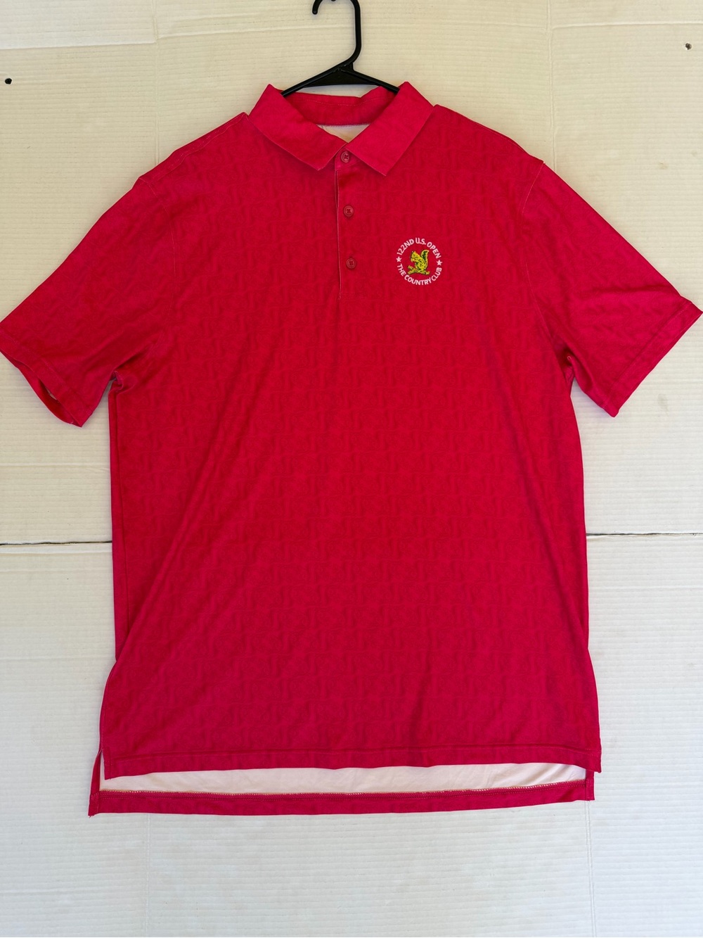 Men's Red Polo with Embroidered Chest Emblem